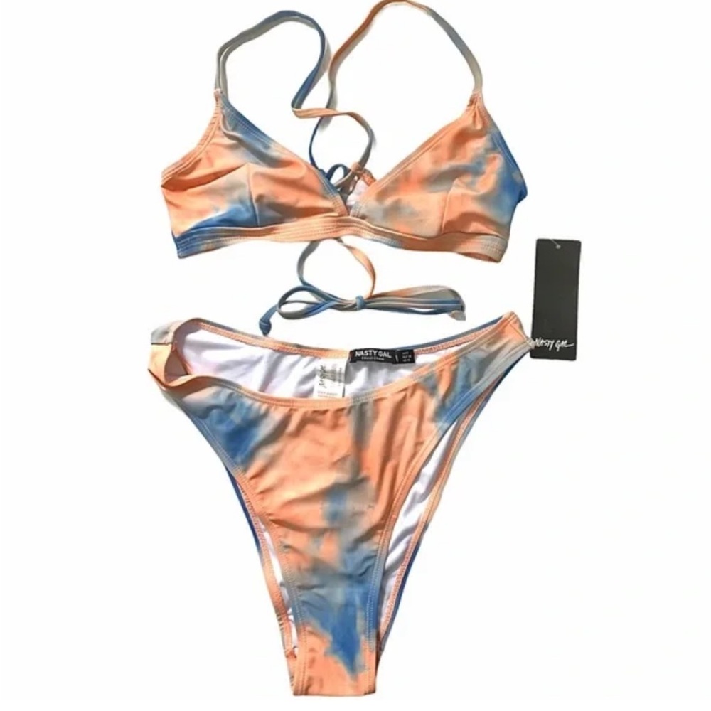 Nasty Gal Tie Dye Bikini - Blue and Orange